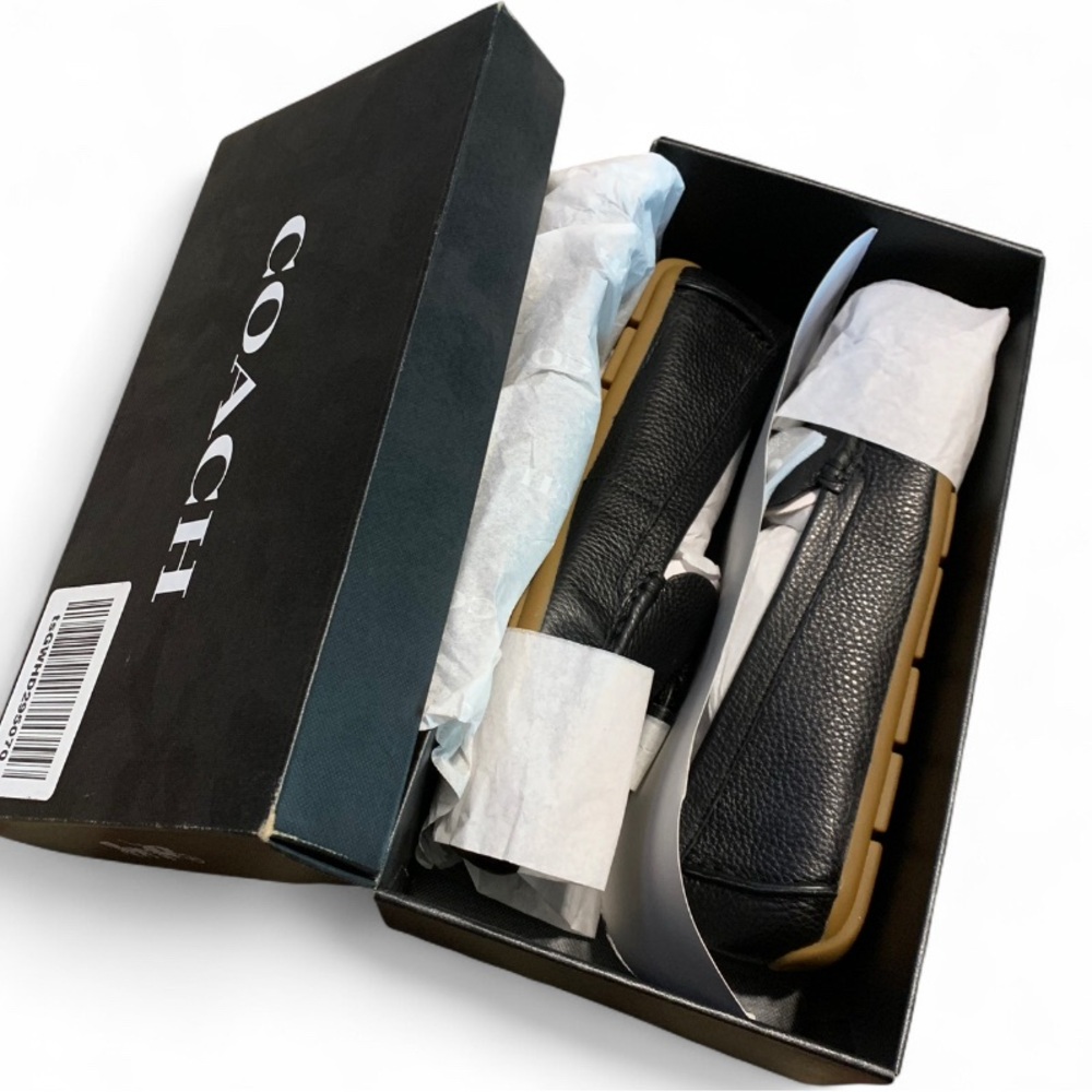 COACH Minna Solid Black Leather Moccasin Driver Loafer Tassel Size 8.5 (S746) - Picture 7 of 11